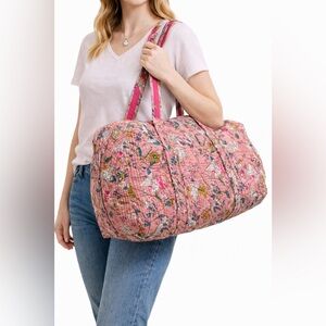 Printed quilted duffle NWT
